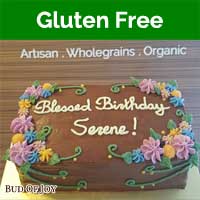 Organic Gluten-Free Chocolate Fudge Cake with Flowers (7inch Rect)